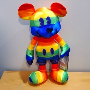 New Rainbow Pride Mickey Mouse Disney Parks Plush 15" With Tags
